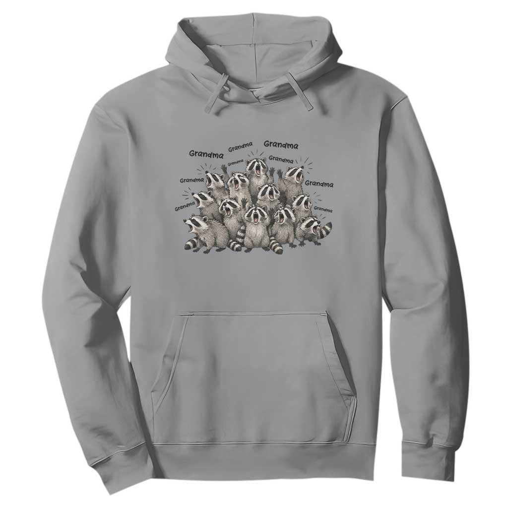 Funny Raccoon Grandma Hoodie Grandmother Chaos Trash Panda TS12 Sport Gray Print Your Wear