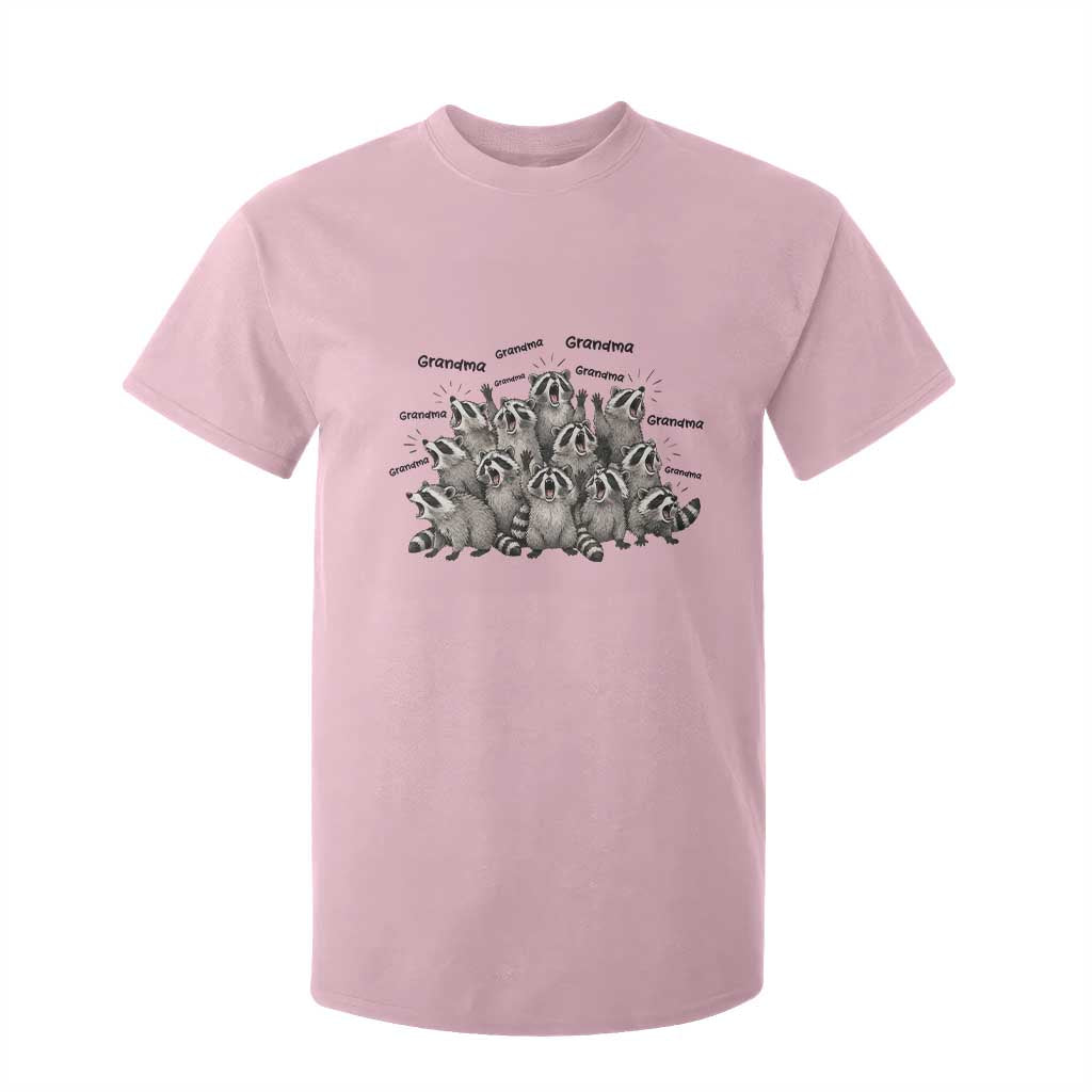 Funny Raccoon Grandma T Shirt For Kid Grandmother Chaos Trash Panda TS12 Light Pink Print Your Wear