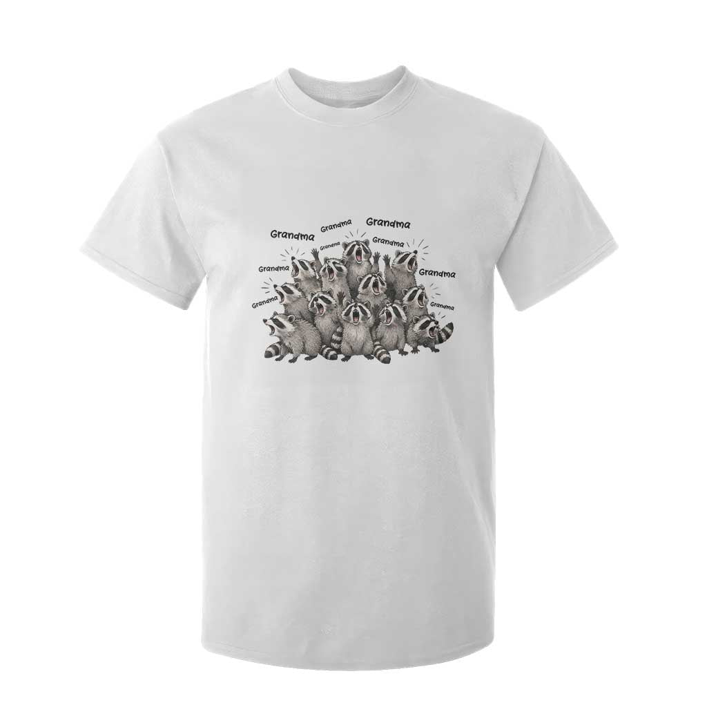 Funny Raccoon Grandma T Shirt For Kid Grandmother Chaos Trash Panda TS12 White Print Your Wear