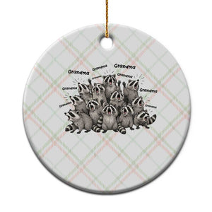 Funny Raccoon Grandma Ceramic Ornament Grandmother Chaos Trash Panda TS12 1pc Christmas Plaid Print Your Wear