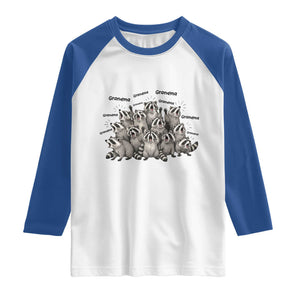 Funny Raccoon Grandma Raglan Shirt Grandmother Chaos Trash Panda TS12 White Royal Print Your Wear