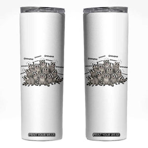 Funny Raccoon Grandma Skinny Tumbler Grandmother Chaos Trash Panda TS12 White Print Your Wear