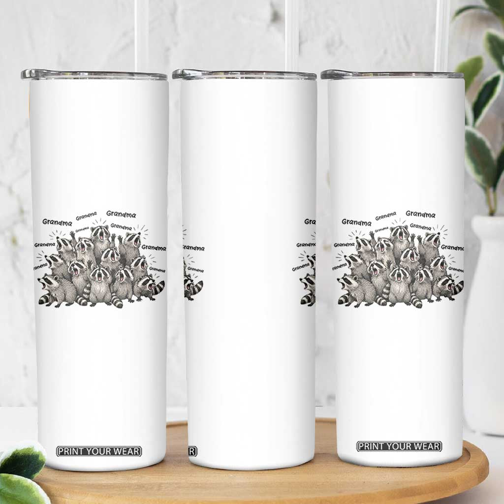 Funny Raccoon Grandma Skinny Tumbler Grandmother Chaos Trash Panda TS12 Print Your Wear