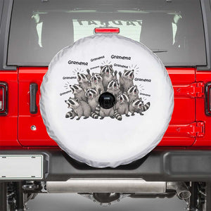 Funny Raccoon Grandma Spare Tire Cover Grandmother Chaos Trash Panda TS12 White Print Your Wear
