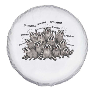 Funny Raccoon Grandma Spare Tire Cover Grandmother Chaos Trash Panda TS12 Print Your Wear