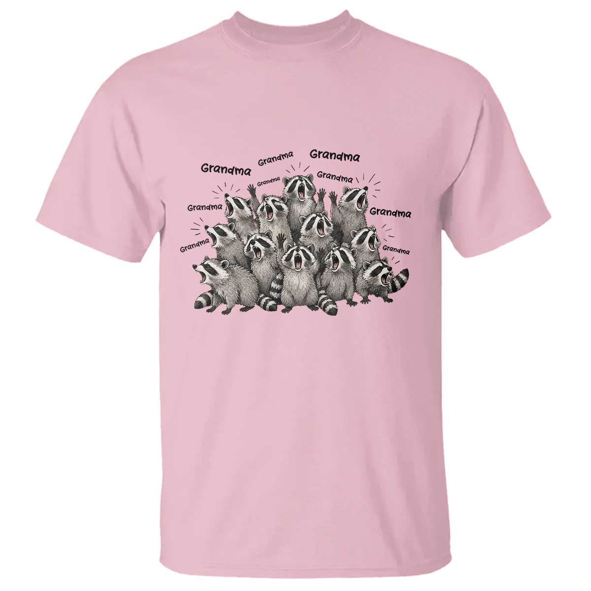 Funny Raccoon Grandma T Shirt Grandmother Chaos Trash Panda TS12 Light Pink Print Your Wear
