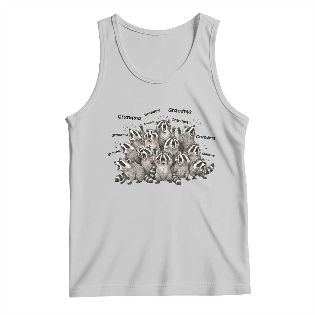 Funny Raccoon Grandma Tank Top Grandmother Chaos Trash Panda TS12 Ash Print Your Wear