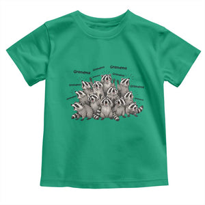 Funny Raccoon Grandma Toddler T Shirt Grandmother Chaos Trash Panda TS12 Irish Green Print Your Wear
