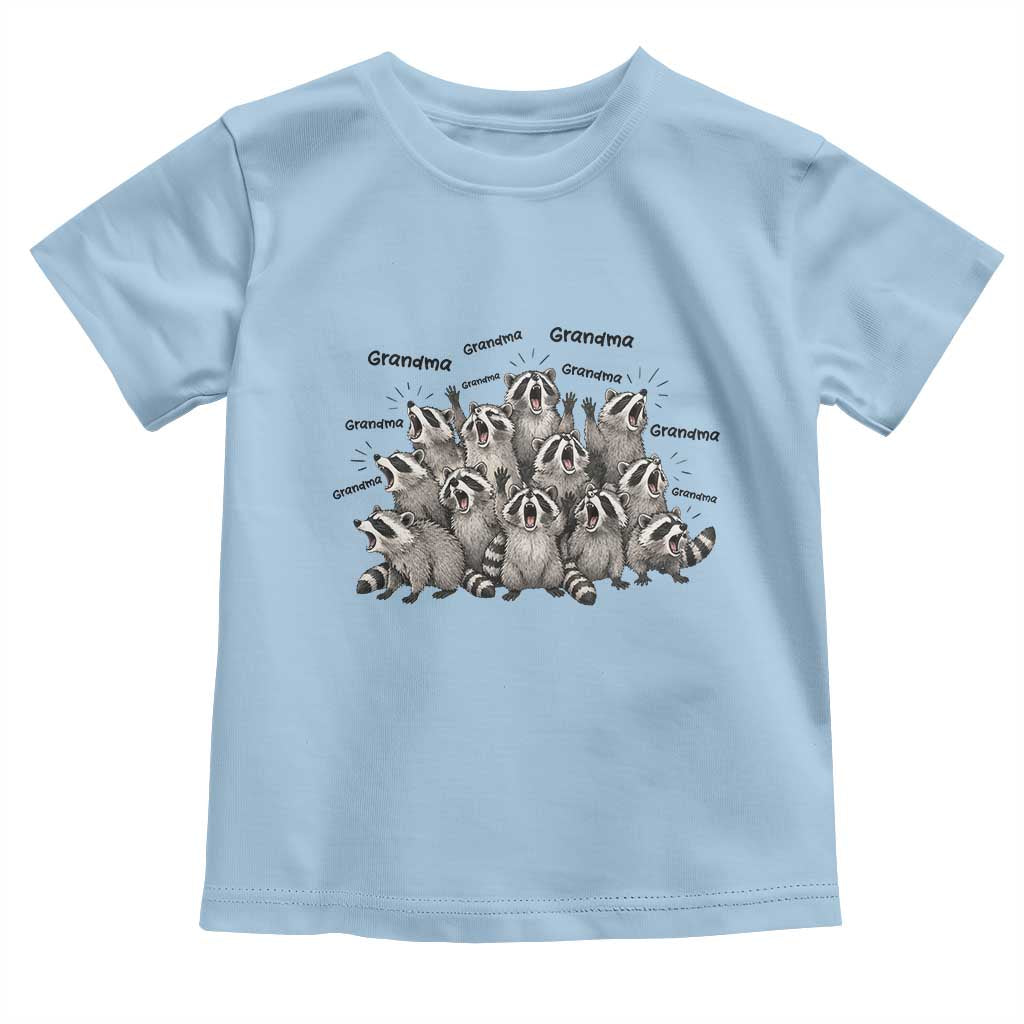 Funny Raccoon Grandma Toddler T Shirt Grandmother Chaos Trash Panda TS12 Light Blue Print Your Wear