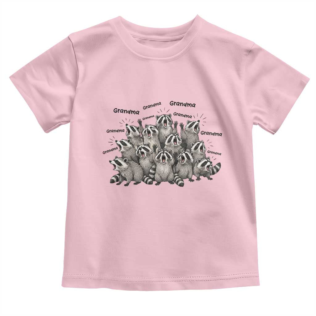 Funny Raccoon Grandma Toddler T Shirt Grandmother Chaos Trash Panda TS12 Light Pink Print Your Wear