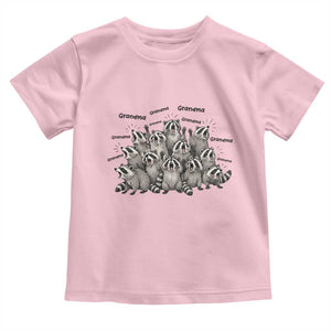 Funny Raccoon Grandma Toddler T Shirt Grandmother Chaos Trash Panda TS12 Light Pink Print Your Wear
