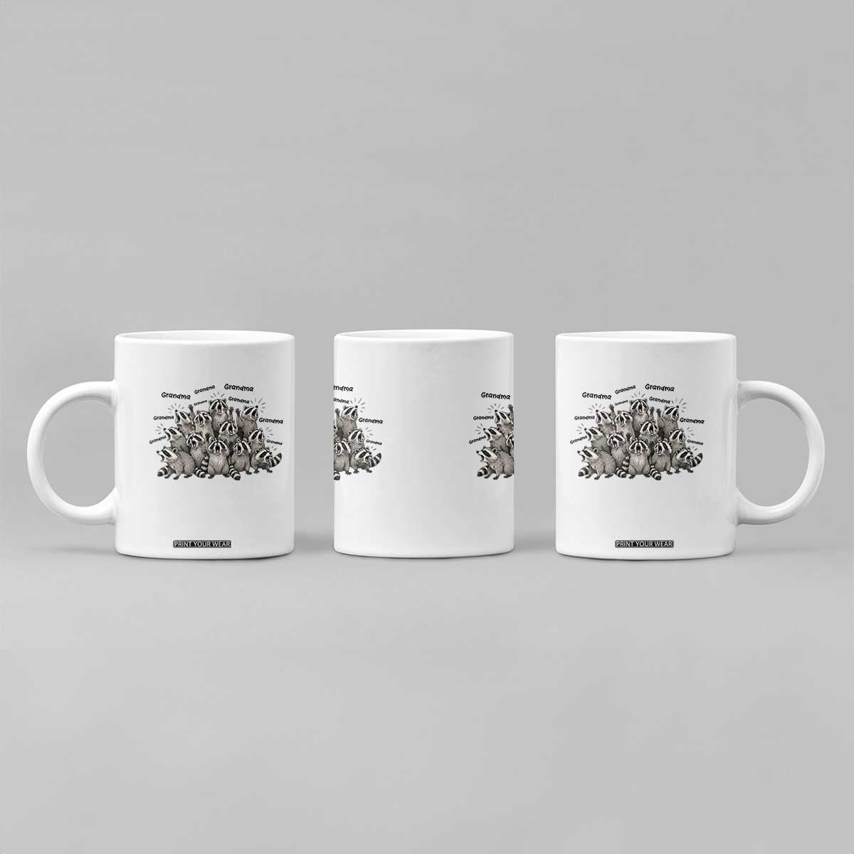 Funny Raccoon Grandma Coffee Mug Grandmother Chaos Trash Panda TS12 Print Your Wear