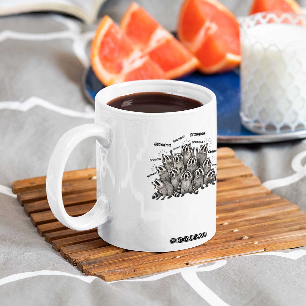 Funny Raccoon Grandma Coffee Mug Grandmother Chaos Trash Panda TS12 Print Your Wear