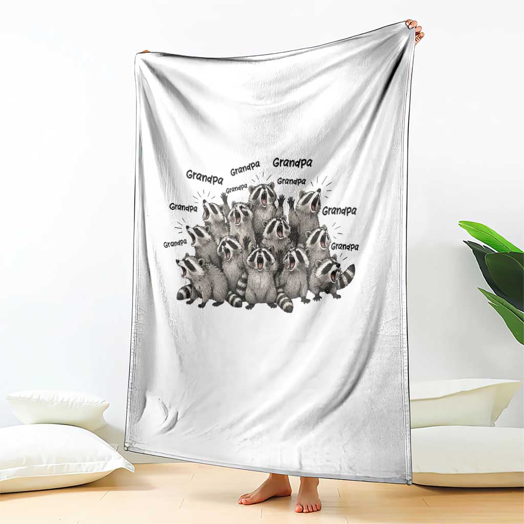 Funny Raccoon Grandpa Throw Blanket Chaos Coordinator Grandpa Life Graphic TS12 Print Your Wear