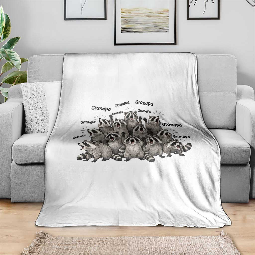 Funny Raccoon Grandpa Throw Blanket Chaos Coordinator Grandpa Life Graphic TS12 Print Your Wear