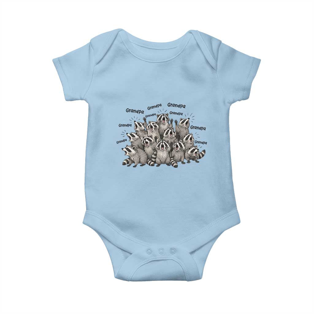 Funny Raccoon Grandpa Baby Onesie Chaos Coordinator Grandpa Life Graphic TS12 Light Blue Print Your Wear