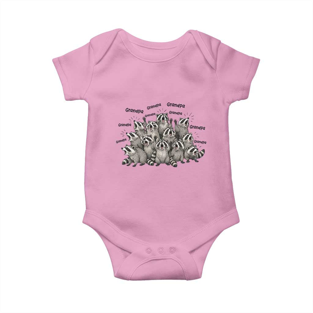 Funny Raccoon Grandpa Baby Onesie Chaos Coordinator Grandpa Life Graphic TS12 Light Pink Print Your Wear
