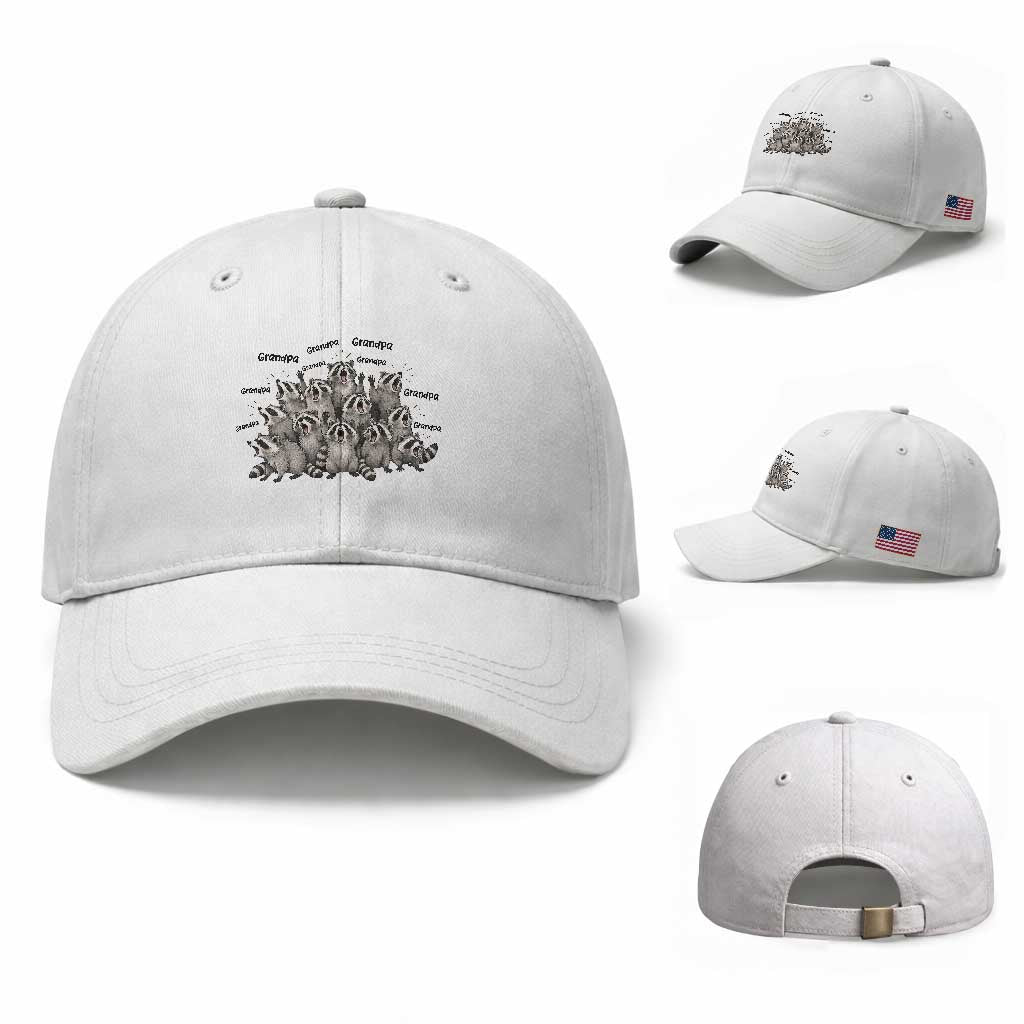 Funny Raccoon Grandpa Baseball Cap Chaos Coordinator Grandpa Life Graphic TS12 Baseball Cap Universal Fit White Print Your Wear