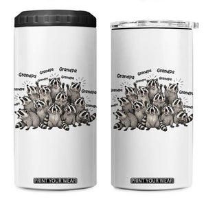 Funny Raccoon Grandpa 4 in 1 Can Cooler Tumbler Chaos Coordinator Grandpa Life Graphic TS12 One Size: 16 oz White Print Your Wear