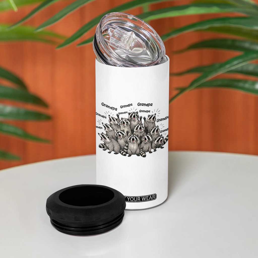 Funny Raccoon Grandpa 4 in 1 Can Cooler Tumbler Chaos Coordinator Grandpa Life Graphic TS12 Print Your Wear