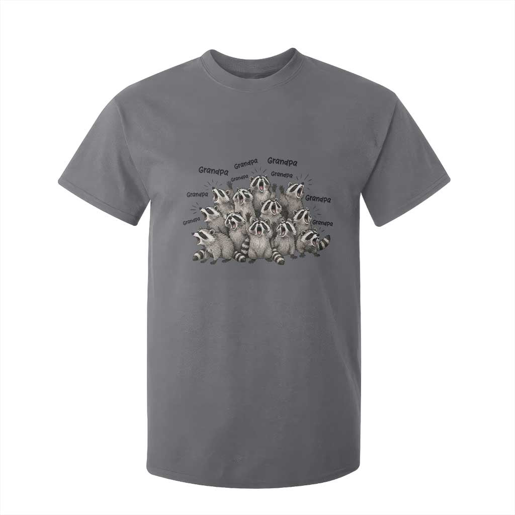 Funny Raccoon Grandpa T Shirt For Kid Chaos Coordinator Grandpa Life Graphic TS12 Charcoal Print Your Wear