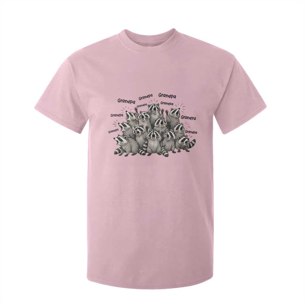 Funny Raccoon Grandpa T Shirt For Kid Chaos Coordinator Grandpa Life Graphic TS12 Light Pink Print Your Wear