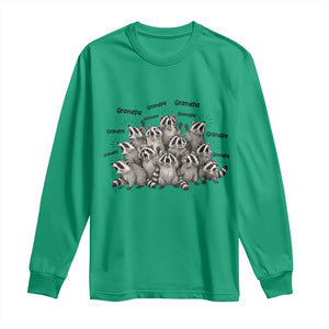 Funny Raccoon Grandpa Long Sleeve Shirt Chaos Coordinator Grandpa Life Graphic TS12 Irish Green Print Your Wear