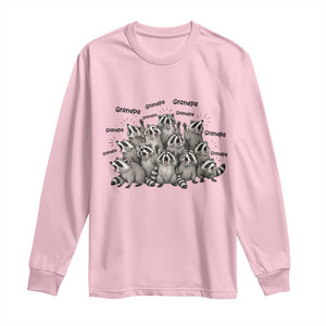 Funny Raccoon Grandpa Long Sleeve Shirt Chaos Coordinator Grandpa Life Graphic TS12 Light Pink Print Your Wear
