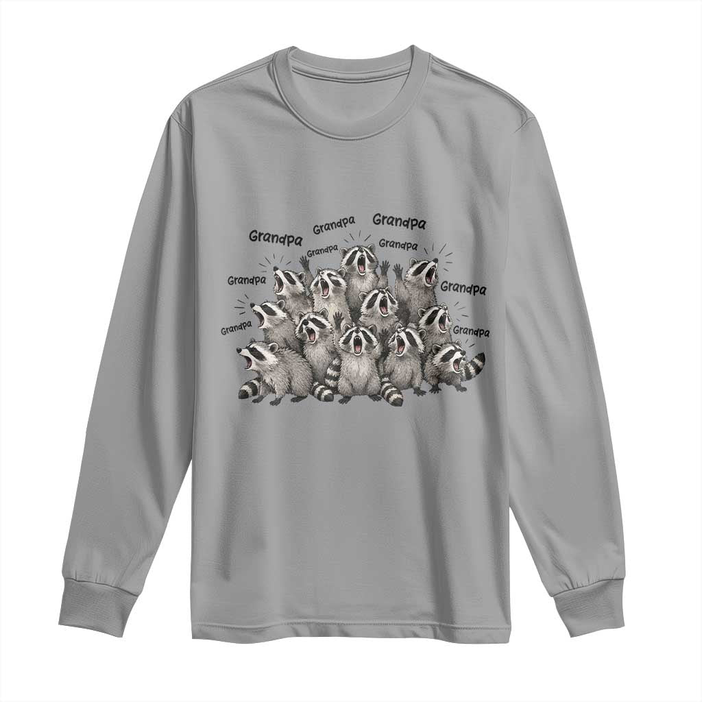 Funny Raccoon Grandpa Long Sleeve Shirt Chaos Coordinator Grandpa Life Graphic TS12 Sport Gray Print Your Wear