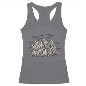 Funny Raccoon Grandpa Racerback Tank Top Chaos Coordinator Grandpa Life Graphic TS12 Charcoal Print Your Wear