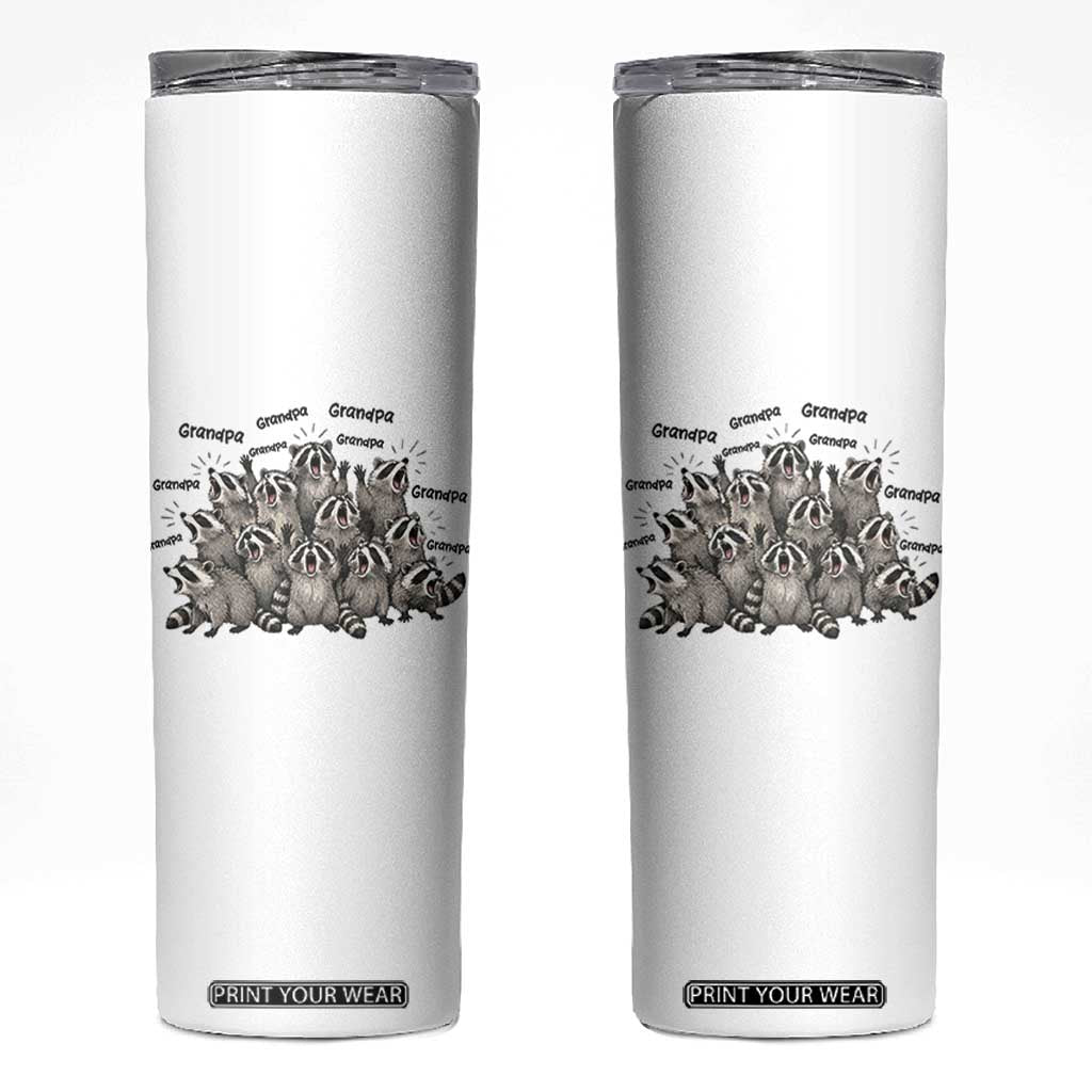 Funny Raccoon Grandpa Skinny Tumbler Chaos Coordinator Grandpa Life Graphic TS12 White Print Your Wear