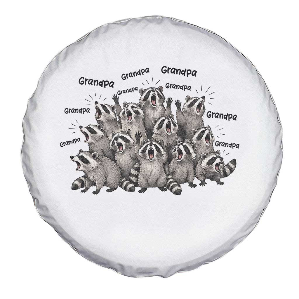 Funny Raccoon Grandpa Spare Tire Cover Chaos Coordinator Grandpa Life Graphic TS12 Print Your Wear