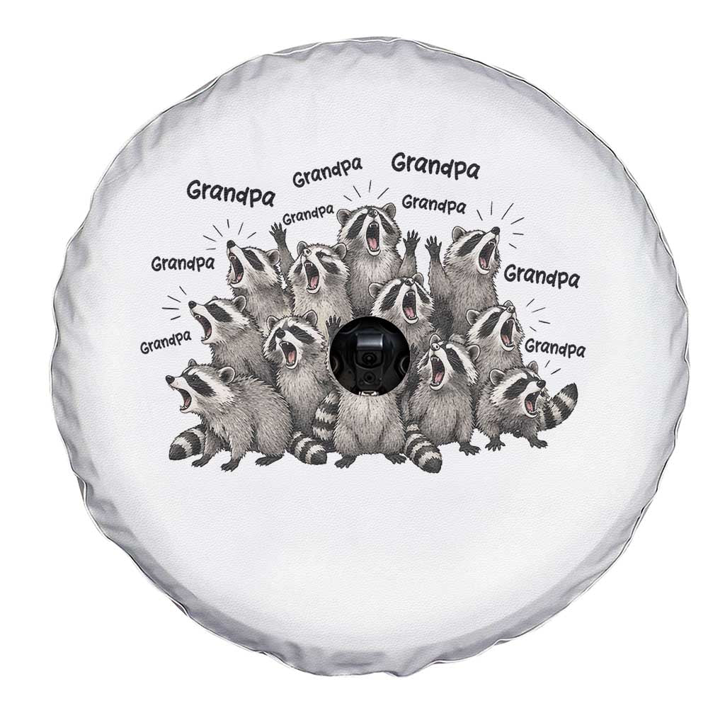 Funny Raccoon Grandpa Spare Tire Cover Chaos Coordinator Grandpa Life Graphic TS12 Print Your Wear