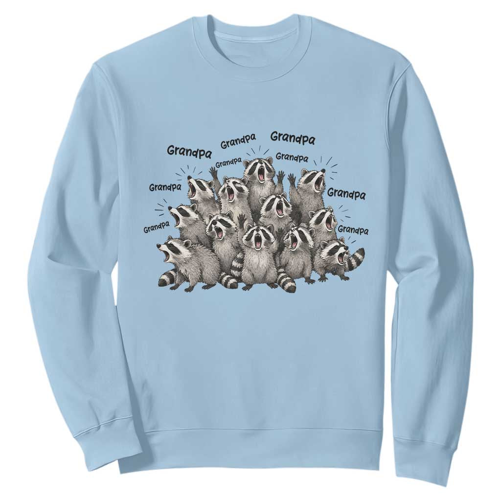 Funny Raccoon Grandpa Sweatshirt Chaos Coordinator Grandpa Life Graphic TS12 Light Blue Print Your Wear