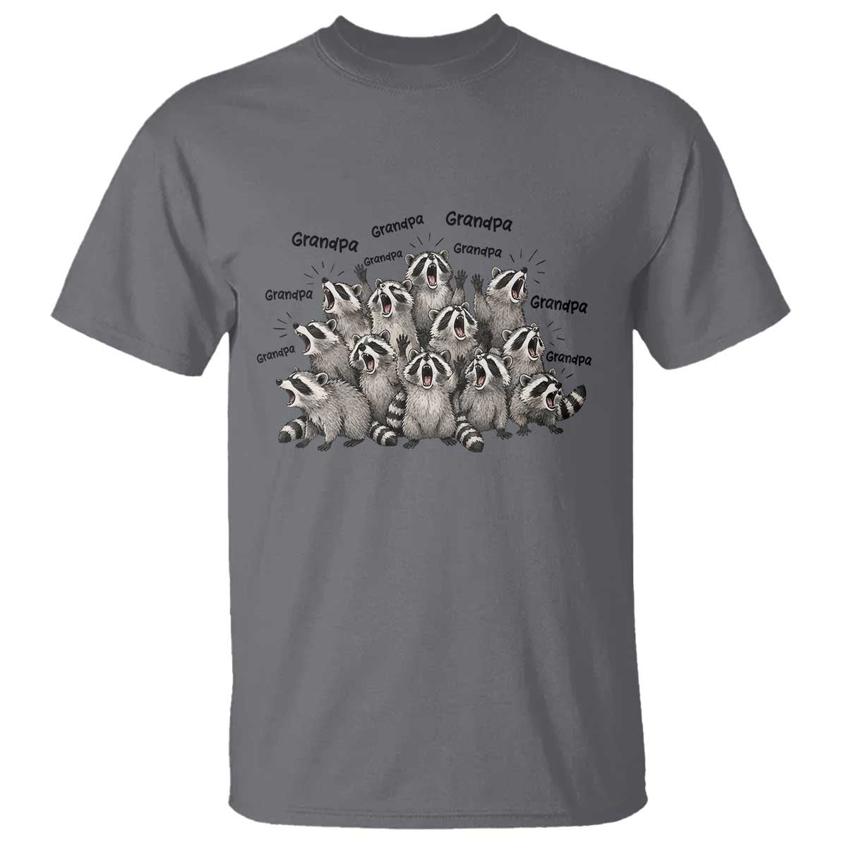 Funny Raccoon Grandpa T Shirt Chaos Coordinator Grandpa Life Graphic TS12 Charcoal Print Your Wear