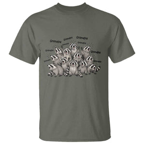 Funny Raccoon Grandpa T Shirt Chaos Coordinator Grandpa Life Graphic TS12 Military Green Print Your Wear