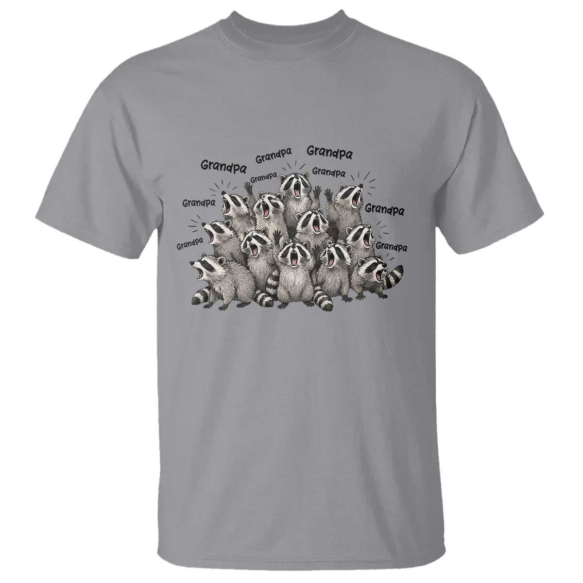 Funny Raccoon Grandpa T Shirt Chaos Coordinator Grandpa Life Graphic TS12 Sport Gray Print Your Wear