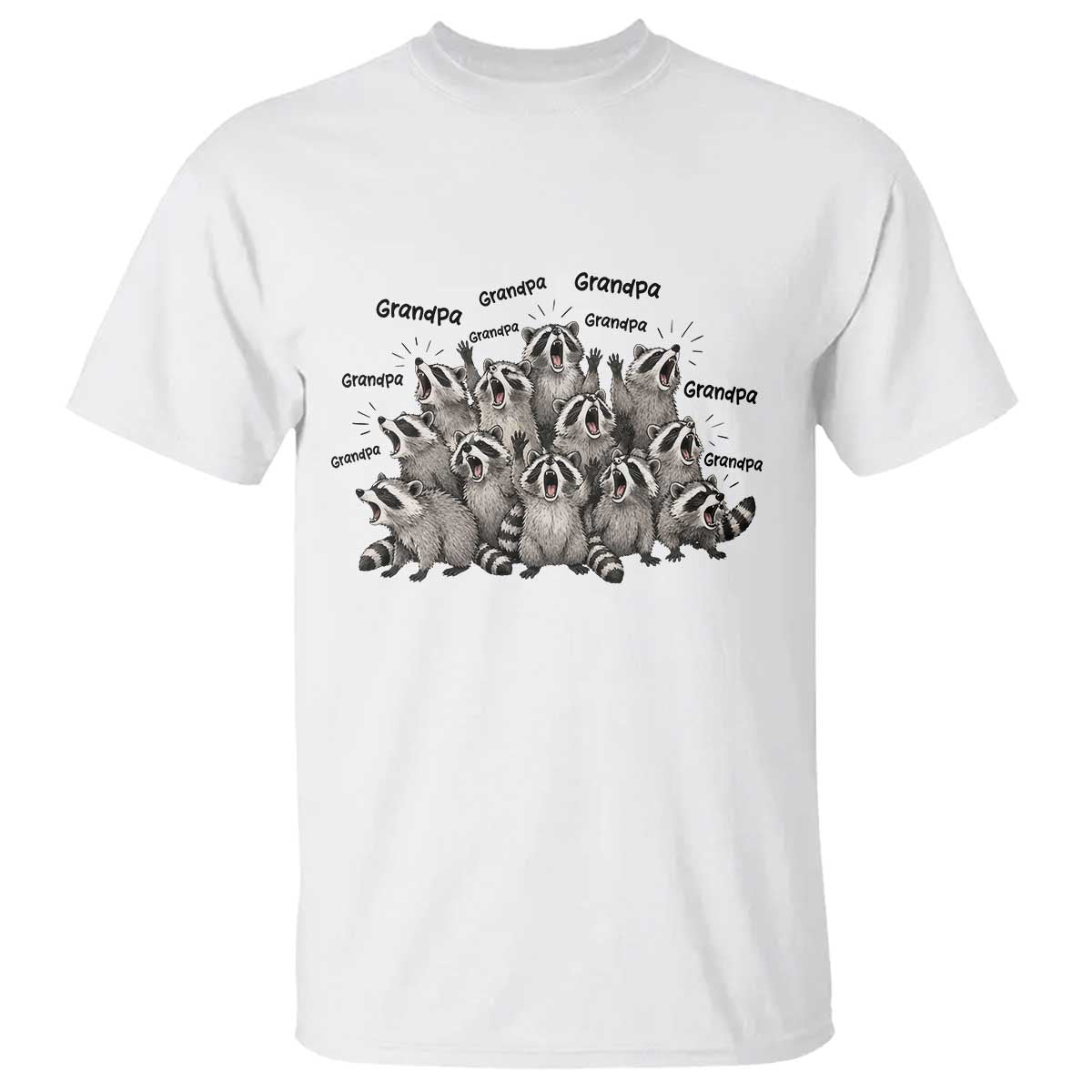 Funny Raccoon Grandpa T Shirt Chaos Coordinator Grandpa Life Graphic TS12 White Print Your Wear