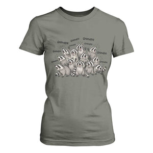Funny Raccoon Grandpa T Shirt For Women Chaos Coordinator Grandpa Life Graphic TS12 Military Green Print Your Wear