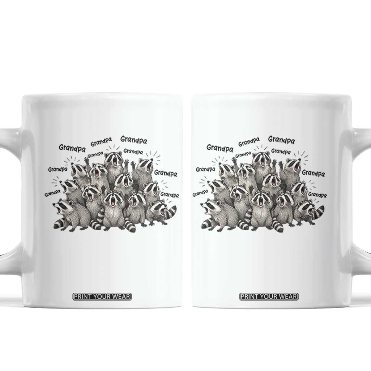 Funny Raccoon Grandpa Coffee Mug Chaos Coordinator Grandpa Life Graphic TS12 White Print Your Wear