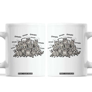 Funny Raccoon Grandpa Coffee Mug Chaos Coordinator Grandpa Life Graphic TS12 White Print Your Wear