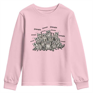 Funny Raccoon Grandpa Youth Sweatshirt Chaos Coordinator Grandpa Life Graphic TS12 Light Pink Print Your Wear