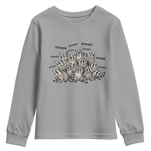 Funny Raccoon Grandpa Youth Sweatshirt Chaos Coordinator Grandpa Life Graphic TS12 Sport Gray Print Your Wear