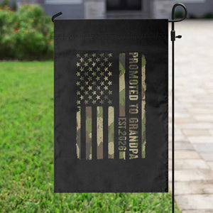 Promoted To Grandpa Est 2026 Patriotic American Flag Camo Garden Flag TS12 Print Your Wear