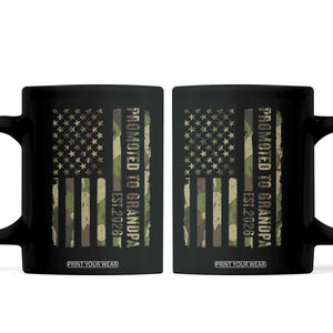 Promoted To Grandpa Est 2026 Patriotic American Flag Camo Coffee Mug TS12 Black Print Your Wear