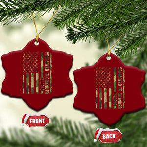 Promoted To Grandpa Est 2026 Patriotic American Flag Camo Ceramic Ornament TS12 Print Your Wear
