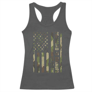 Promoted To Grandpa Est 2026 Patriotic American Flag Camo Racerback Tank Top TS12 Dark Heather Print Your Wear