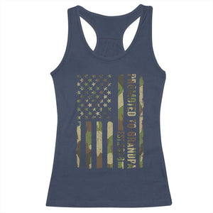 Promoted To Grandpa Est 2026 Patriotic American Flag Camo Racerback Tank Top TS12 Navy Print Your Wear
