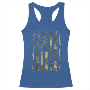 Promoted To Grandpa Est 2026 Patriotic American Flag Camo Racerback Tank Top TS12 Royal Blue Print Your Wear