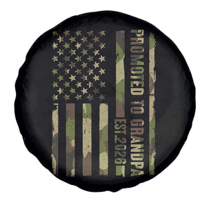 Promoted To Grandpa Est 2026 Patriotic American Flag Camo Spare Tire Cover TS12 Print Your Wear